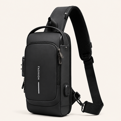Bandolera Antirrobo Urbana · impermeable, con bloqueo y puerto USB