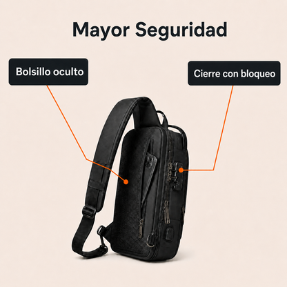 Bandolera Antirrobo Urbana · impermeable, con bloqueo y puerto USB