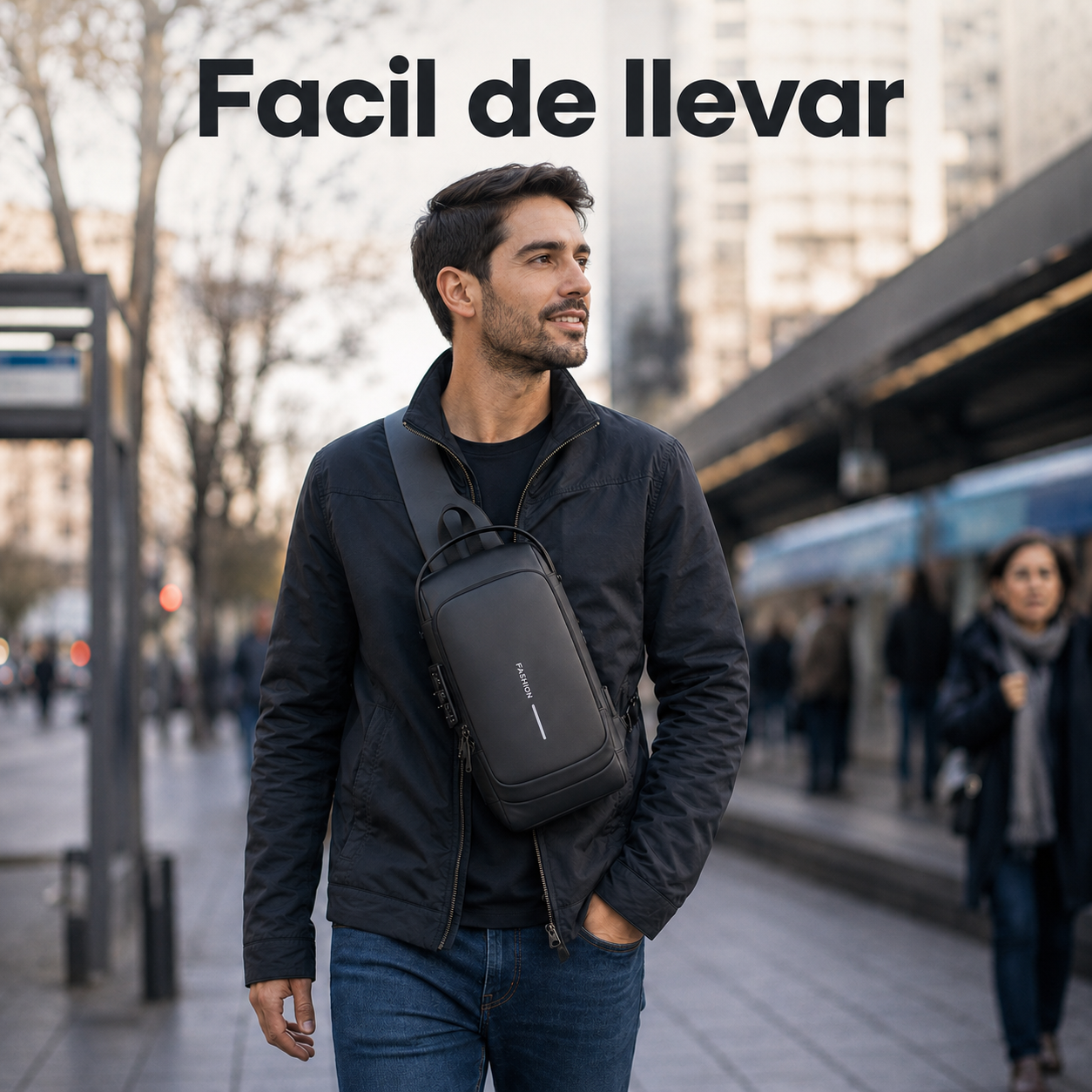 Bandolera Antirrobo Urbana · impermeable, con bloqueo y puerto USB