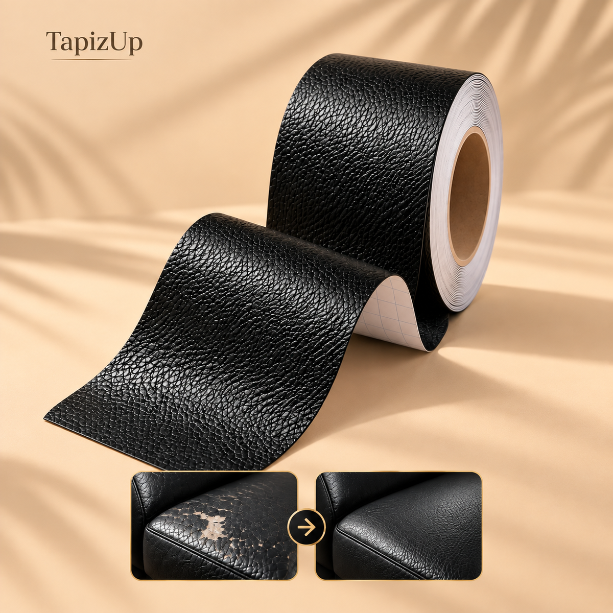 TapizUp – Rollo Renovador Autoadhesivo de Acabado Cuero